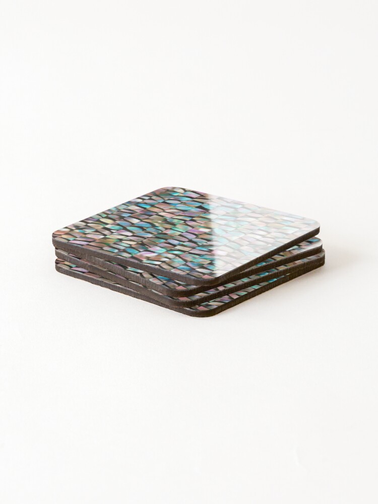 Thumbnail 4 of 5, Coasters (Set of 4), Abalone Shell Abstract Pattern designed and sold by calibrit.