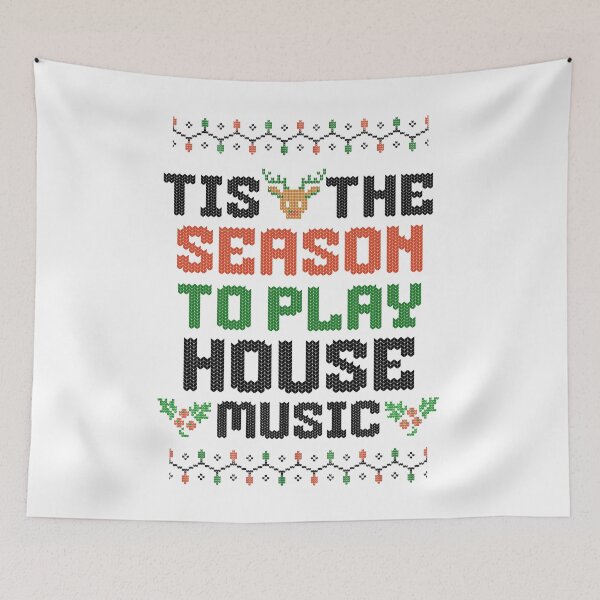 Item preview, HOUSE MUSIC  - Tis The Season Christmas (Black)  designed and sold by Discothreadz.