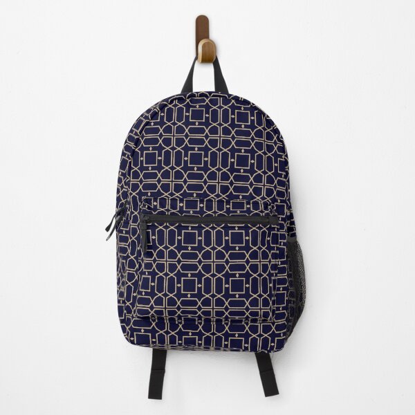 Item preview, Harmonic Shapes - Seamless Blue Patterns in Gilded Geometry designed and sold by Looming Lines.