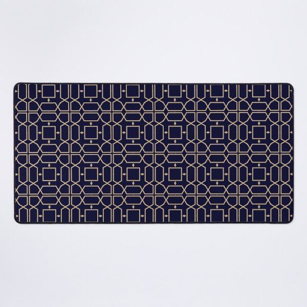 Item preview, Harmonic Shapes - Seamless Blue Patterns in Gilded Geometry designed and sold by Looming Lines.