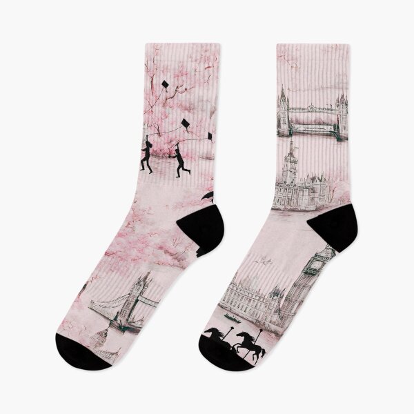 Item preview, Mary Poppins Cherry Tree Lane London Pink Toile designed and sold by stargazerhill.