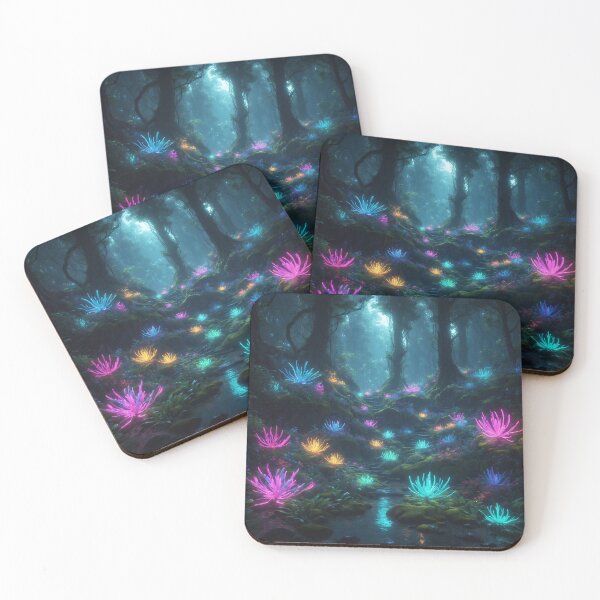 Item preview, Techpunk Enchantment: Bioluminescent Forest Dreamscape with Tetradic Glow designed and sold by RedArtG09.