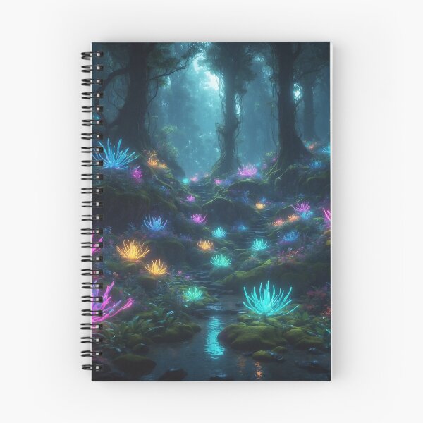 Item preview, Techpunk Enchantment: Bioluminescent Forest Dreamscape with Tetradic Glow designed and sold by RedArtG09.