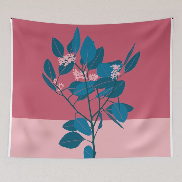 Item preview, Eucalyptus leaves pink blue designed and sold by blueidesign.
