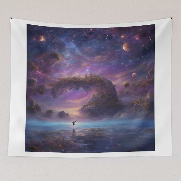 Item preview, Stardust and Dreams: Captivating Nebula Island in the Magical Evening Light - Surreal 8K Photography designed and sold by RedArtG09.