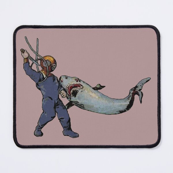 Item preview, Vintage Diver with Diving Helmet Fighting a Shark URM designed and sold by urmaddad.