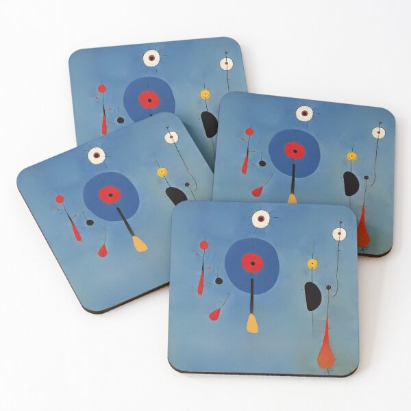 Item preview, Joan Miro Inspired Blue Abstract Droplets designed and sold by bettypure.