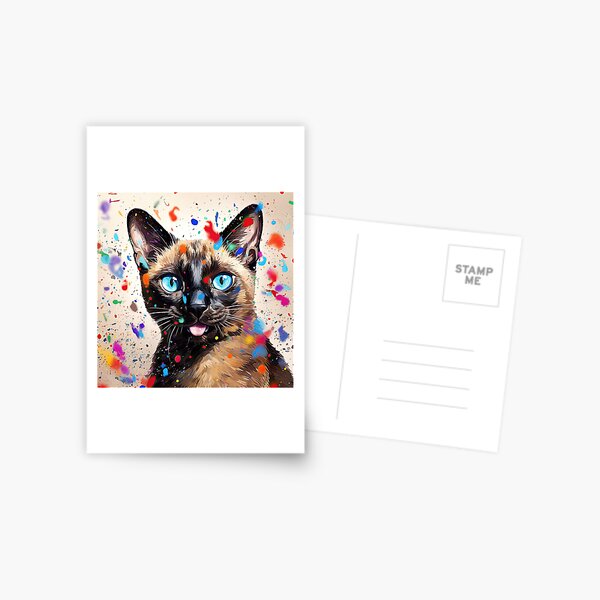 Item preview, Color Splash Siamese Cat 01 designed and sold by Elisabeth Lucas.