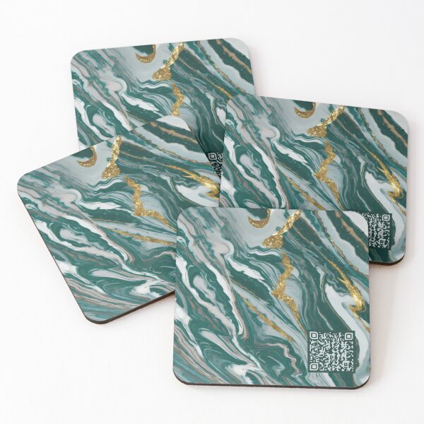 Item preview, Marbled Elegance: Green, White, and Gold designed and sold by AwakenedAlchemy9.