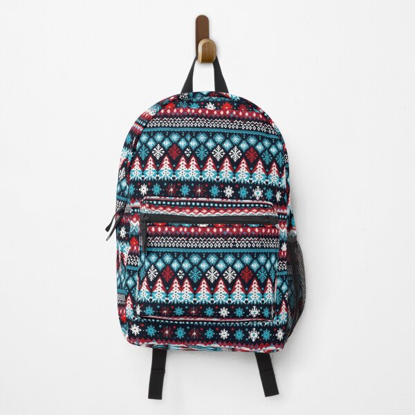 Item preview, Ugly Sweater Knit Pattern Teal Snowflakes designed and sold by ArtMeetsPizza.