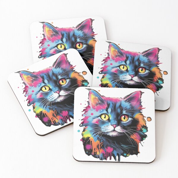 Item preview, Psychedelic Feline: Colorful Cat Art designed and sold by LittleOF Arty.