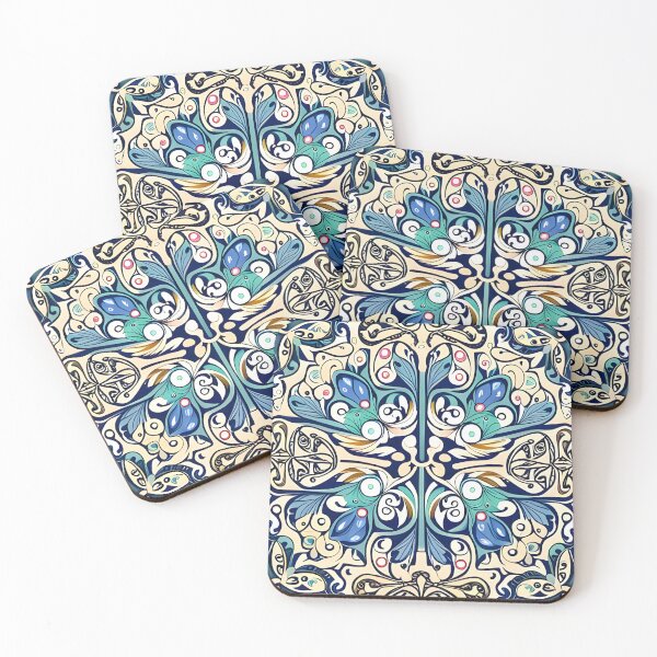 Item preview, folk art tiling designed and sold by LeanIn1.