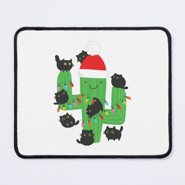 Item preview, Black Cats Attack Christmas Cactus designed and sold by chillaxcats.