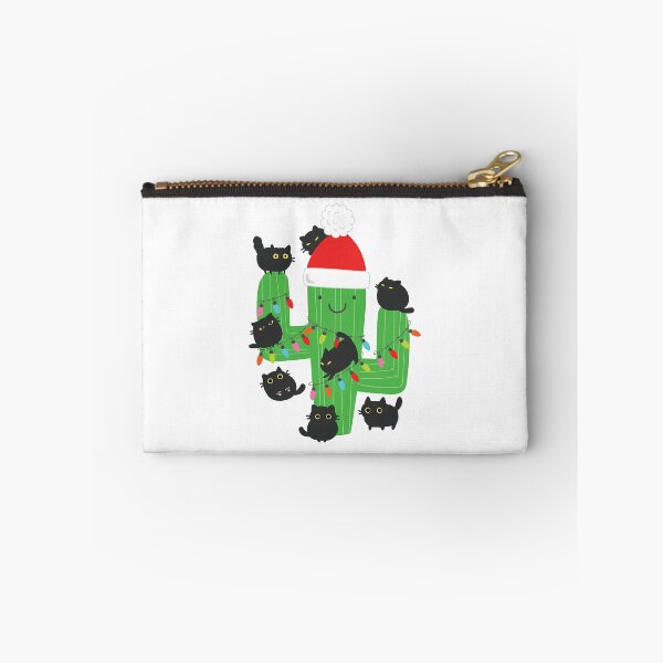 Item preview, Black Cats Attack Christmas Cactus designed and sold by chillaxcats.