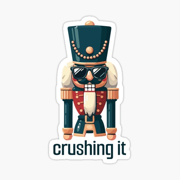 Item preview, Crushing It - Nutcracker with Sunglasses - Festive Humor designed and sold by BoundlessWorks.