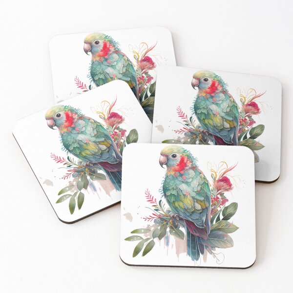 Item preview, parrot sits on flowers designed and sold by TIDALI-Prints.