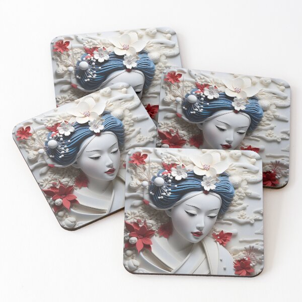 Artikelvorschau, Gips 3-dimensionaler japanischer Geisha-Kunstdruck entworfen und verkauft von dcrc.