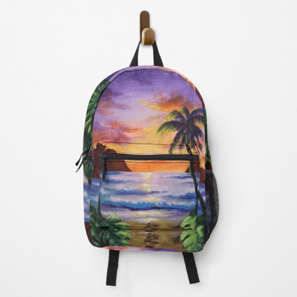 Item preview, Purple Orange Summer Tropical Island Ocean Sandy Beach Sunset designed and sold by LEILA ART SPACE.