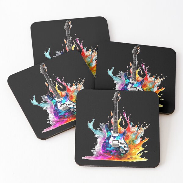Item preview, Guitar with Colorful Splash designed and sold by BadAttitudeTees.