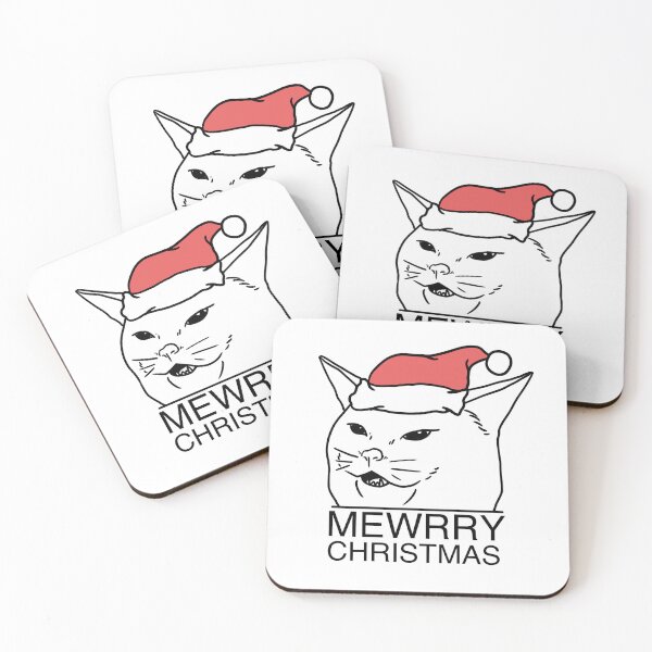 Item preview, merry christmas cat meme quotes designed and sold by cosmoshroom.