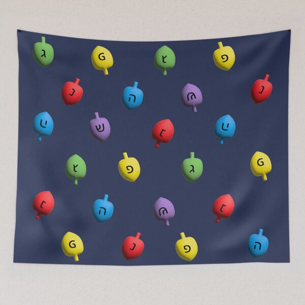 Item preview, Hanukkah - Dreidel Pattern, Dark Blue Background designed and sold by OG-Graphics.