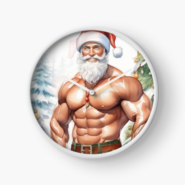 Muscle Daddy Merry Christmas Clock