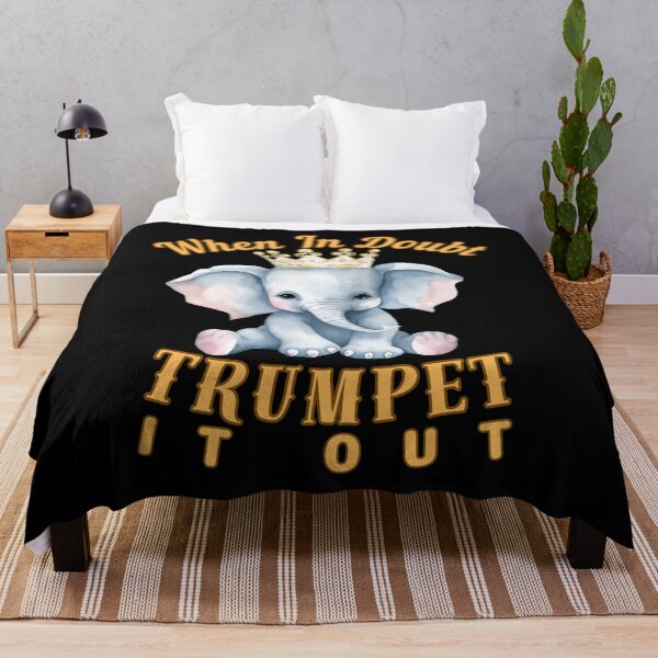 Item preview, When In Doubt, Trumpet It Out. watercolor elephant designed and sold by ElephantVibes.