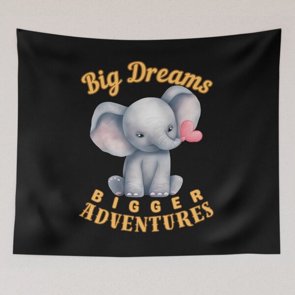 Item preview, Big Dreams, Bigger Adventures. watercolor elephant designed and sold by ElephantVibes.