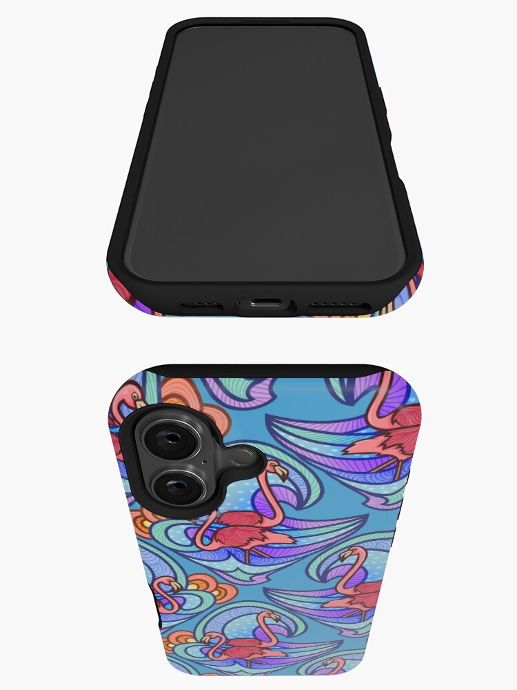 Thumbnail 3 of 4, iPhone Case, Festive Flamingos designed and sold by smoothfoxill.