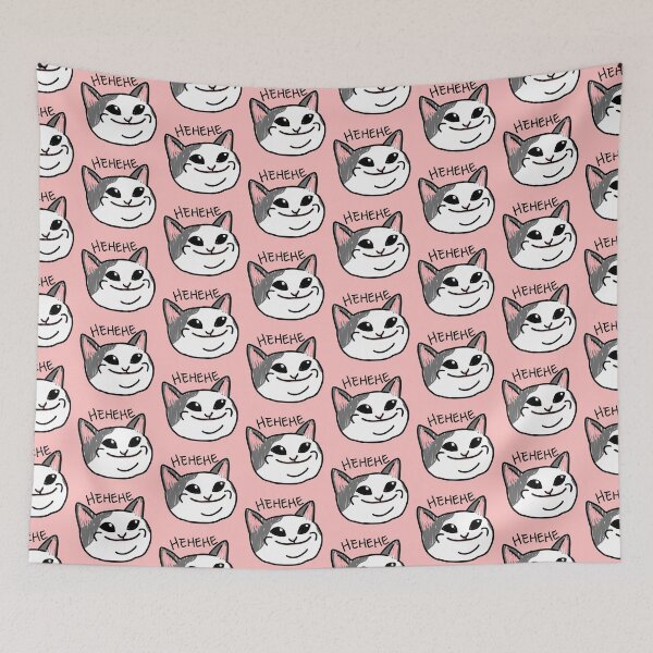 Item preview, Pop cat meme hehehe (pink) designed and sold by LifeWithMeme.