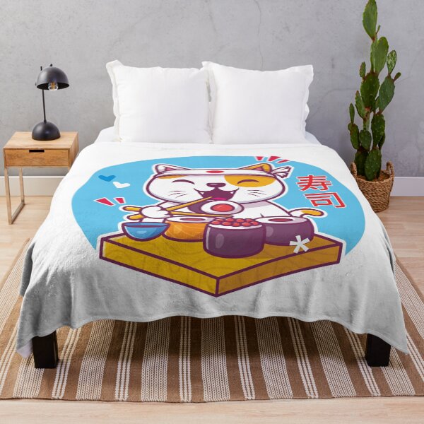 Item preview, Cute kawaii Cat Eating Sushi designed and sold by BigKids-Art.