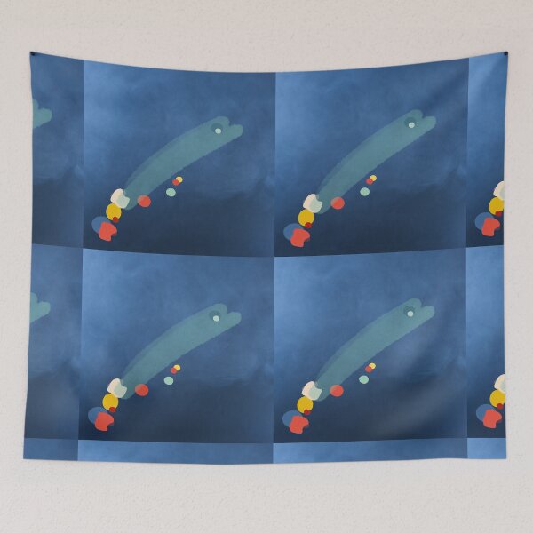 Item preview, Joan Miro Inspired Abstract Blue Sea with Dolphin  designed and sold by bettypure.