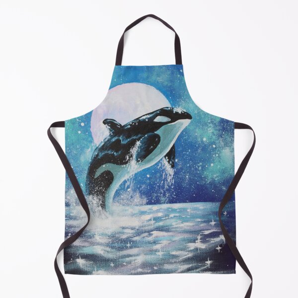 Item preview, Blue Moonlight Ocean Waves Whale Jumping Out Of Water Orca designed and sold by LEILA ART SPACE.