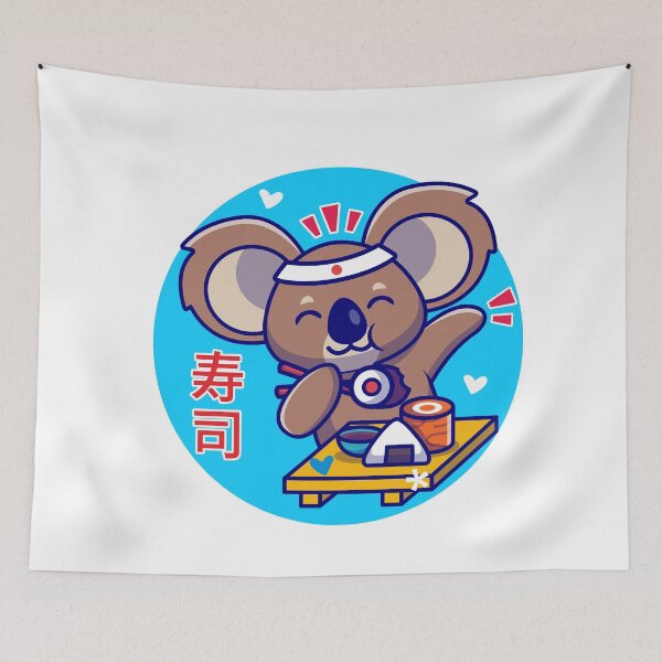 Item preview, Cute Kawaii koala eating sushi designed and sold by BigKids-Art.