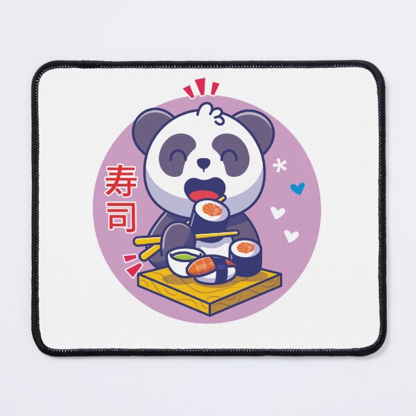 Item preview, Cute Kawaii Panda eating sushi designed and sold by BigKids-Art.
