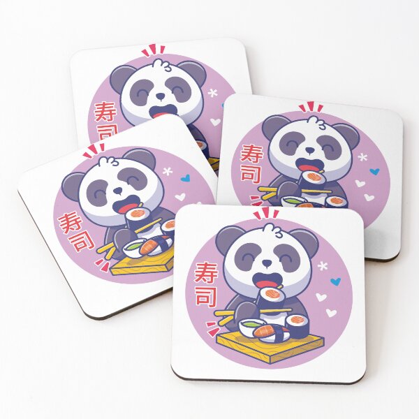 Item preview, Cute Kawaii Panda eating sushi designed and sold by BigKids-Art.