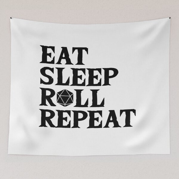 Item preview, Eat Sleep Roll Repeat, D20 Dice designed and sold by spookycutepeeps.