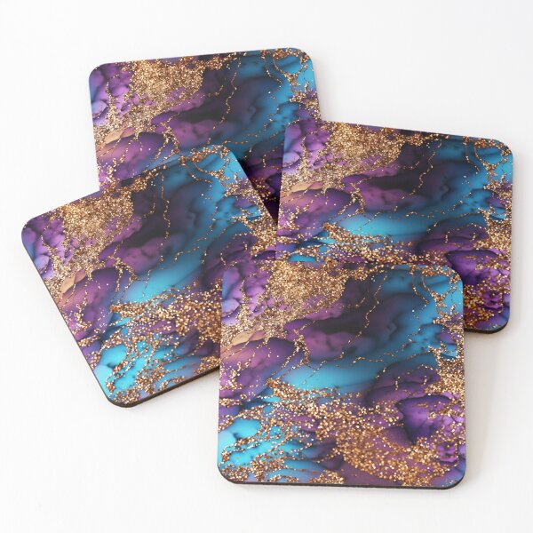 Item preview, Purple Wonder Teal Blue Gold Abstract Modern Pattern Art Decor designed and sold by adlydesigns.