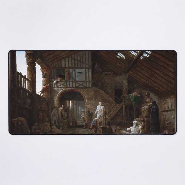 Item preview, Studio of an Antiquities Restorer in Rome by Hubert Robert - Old Masters Reproductions designed and sold by Xzendor7 Digital Art Creations.
