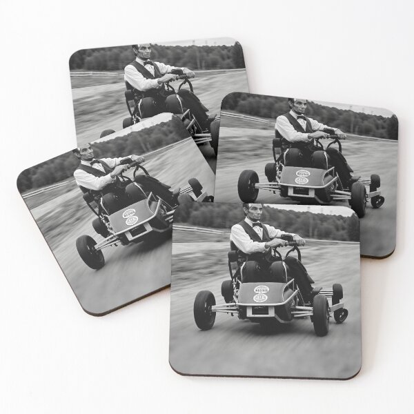 Item preview, Abraham Lincoln Driving a Go Kart on a Road designed and sold by ConClaviConDio.