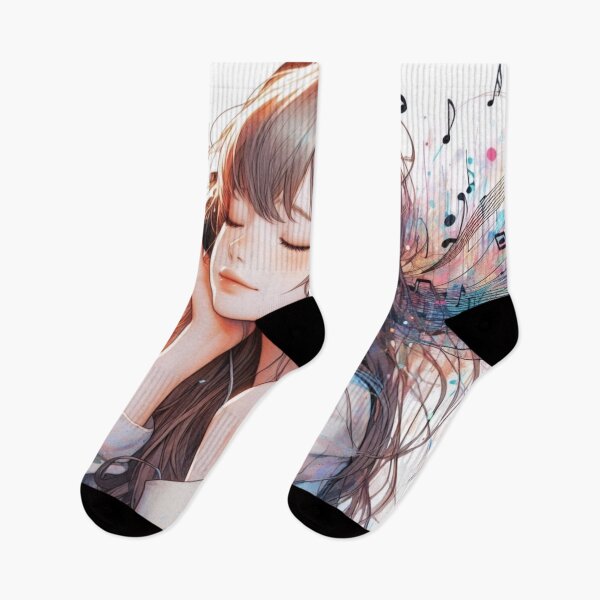 Item preview, A girl listening to music. designed and sold by growing-mom.