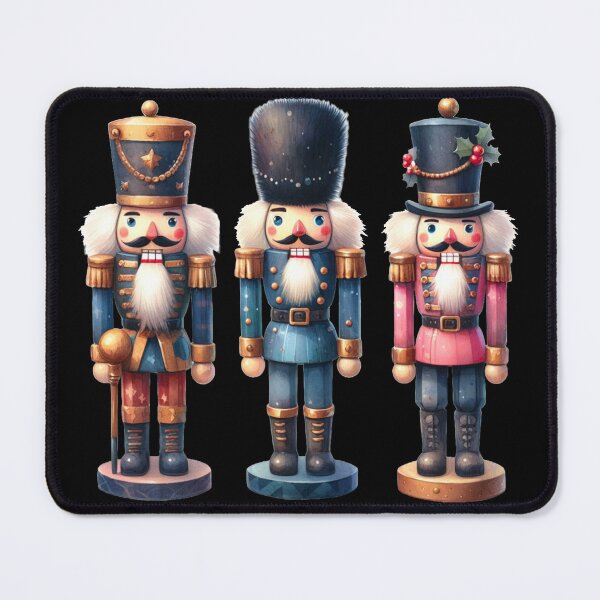 Item preview, Glamorous Doodle of Three Nutcracker Cuties - Black Background  designed and sold by Star-Fragment.