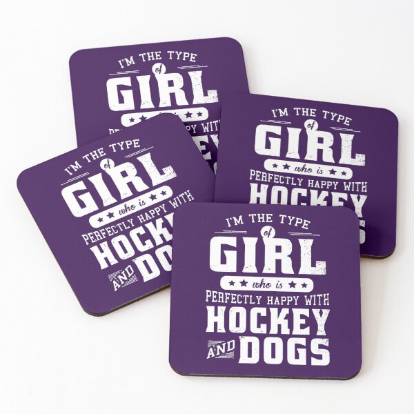 Item preview, I am the type of girl who is perfectly happy with hockey and Dogs designed and sold by smallcatvn.