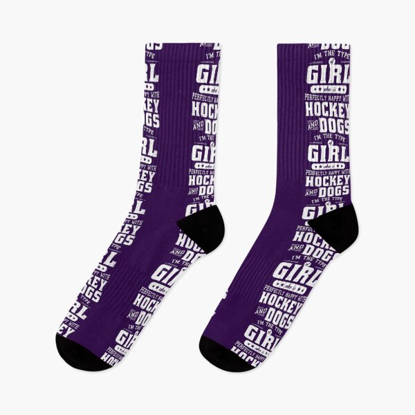Item preview, I am the type of girl who is perfectly happy with hockey and Dogs designed and sold by smallcatvn.