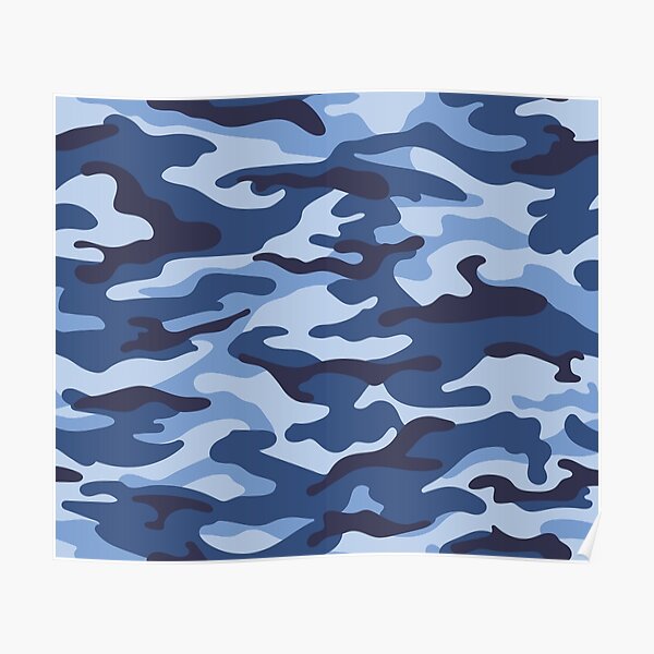 Blue Camo Poster
