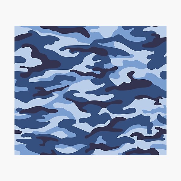 Blue Camo Photographic Print