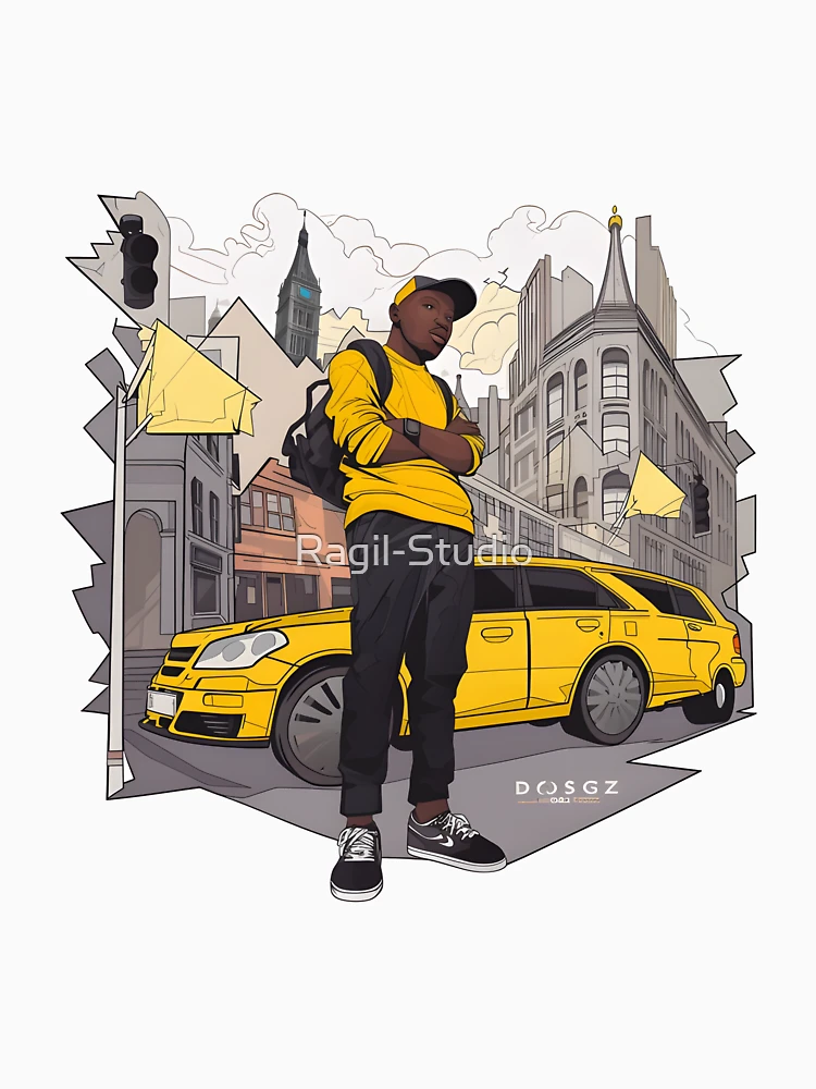 Thumbnail 4 of 4, V-Neck T-Shirt, Dizzee Rascal Cartoon Character designed and sold by Ragil-Studio.