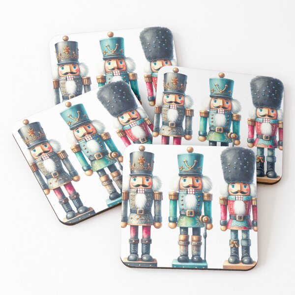 Item preview, Christmas Nutcrackers - Silver, Blue, and Red - White Background designed and sold by Star-Fragment.