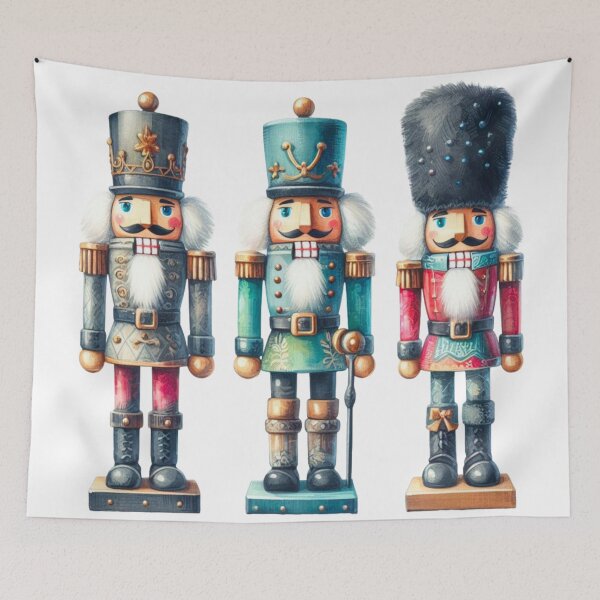 Item preview, Christmas Nutcrackers - Silver, Blue, and Red - White Background designed and sold by Star-Fragment.