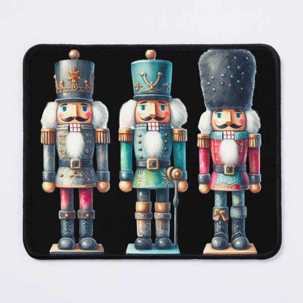 Item preview, Christmas Nutcrackers - Silver, Blue, and Red - Black Background designed and sold by Star-Fragment.